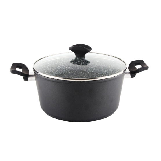 Zilan Granite Sauce Pan 28cm Induction Glass Lid
