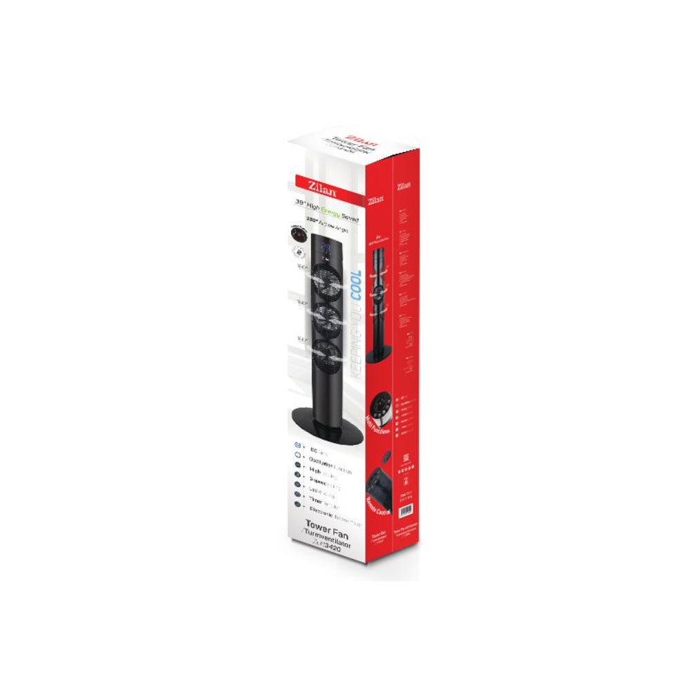 Zilan Slim Tower Fan 39 Inch 3 Fan 180° Rotate