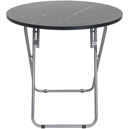 Zilan Round Folding Table MDF Top 70cm Black