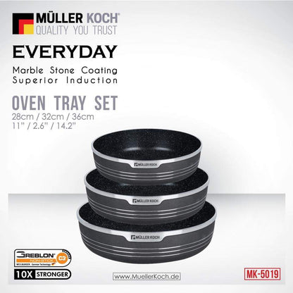 Muller Koch Oven Tray Set Round  28,32,36cm